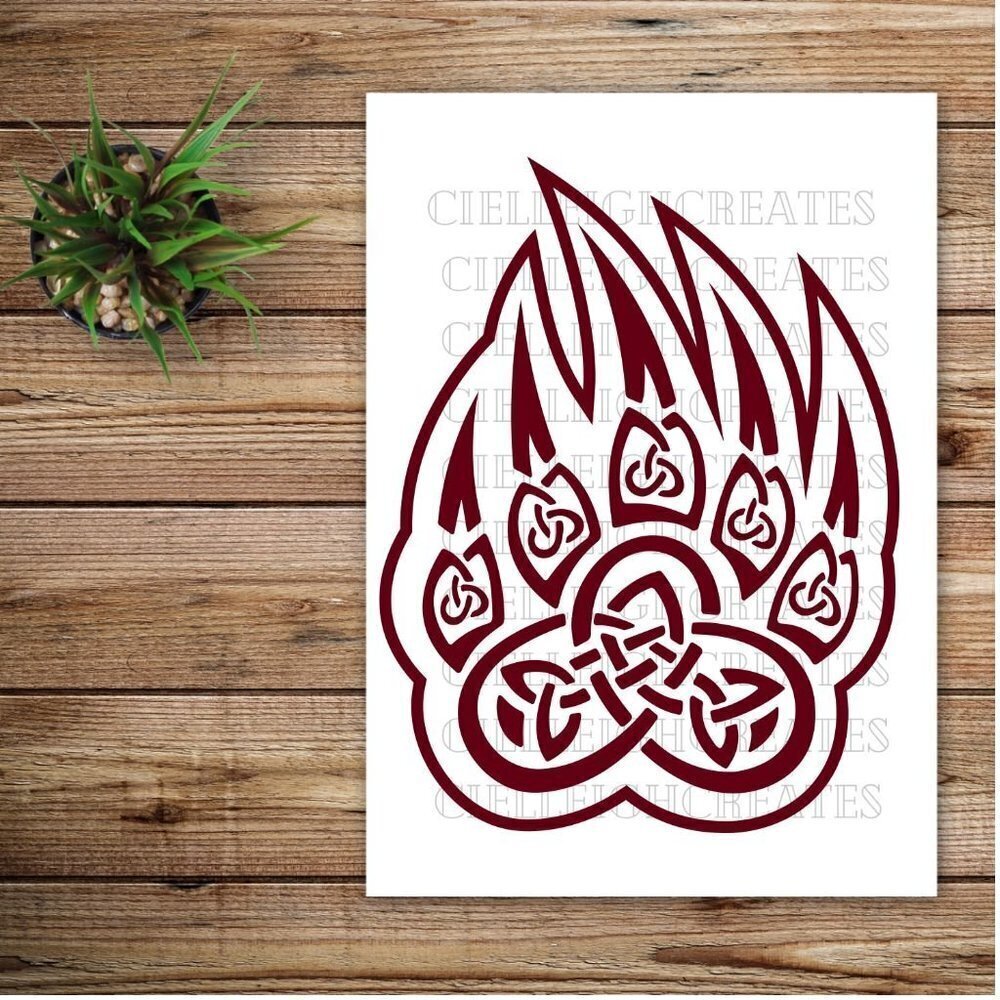 *2 for $20* Bear Claw with Runes Vinyl decal sticker Handcrafted